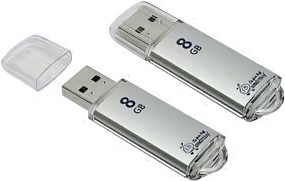 Флеш-накопитель 8 Gb Smartbuy V-Cut Silver