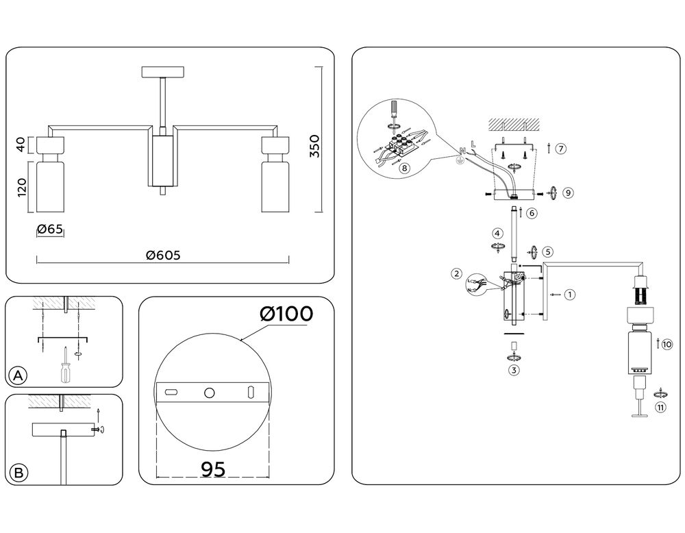 Ambrella Люстра на штанге Modern LH56124