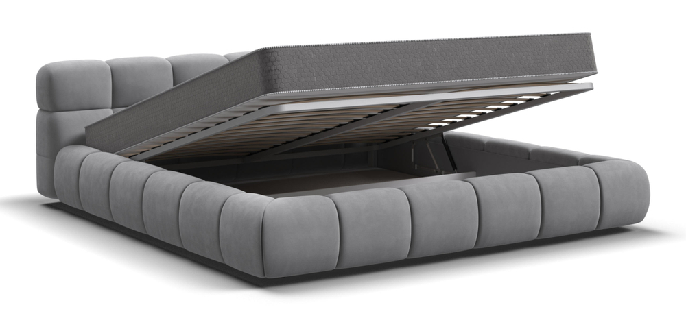 Босс Дрим Кровать+ПМ 160 Велюр Монолит сталь