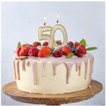 Свеча Для Торта Цифра "50" Золотая