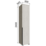 Шкаф-пенал Лилль с полками и штангой дуб крафт белый/дуб крафт табачный