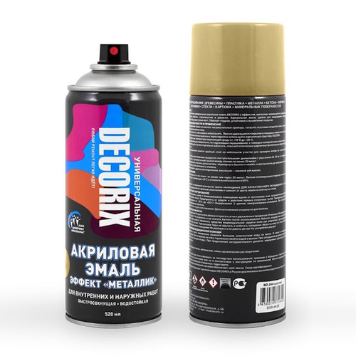 Эмаль аэроз. DECORIX акрил.  металлик золото искрящееся 520мл  0103-76 DX