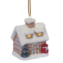 GAEM Украшение новогоднее "Домик" с подсветкой (LR44 2 шт), L7 W5,5 H8 см, 3в.