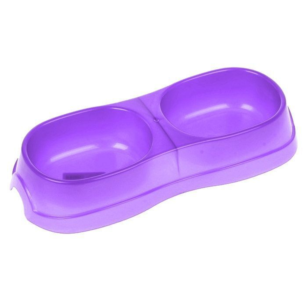 HOMECAT Миска пластиковая двойная для кошек, 28*12,5*5 см, 2*300 мл