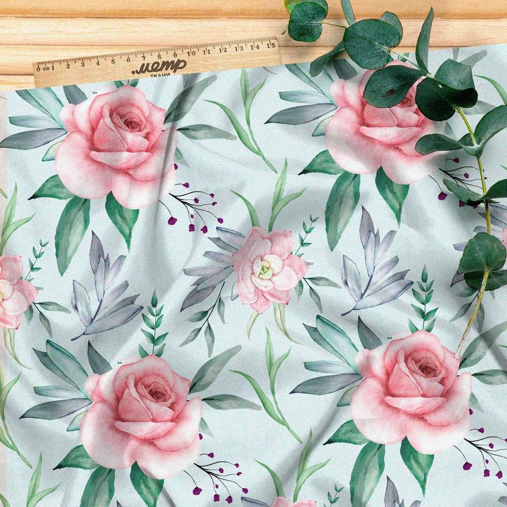 Ткань блэкаут утонченные розы