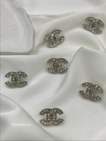 Пуговицы Шан. Серебро Лого стразы 22 мм