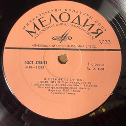 Винтажная виниловая пластинка LP Л. Бетховен, В. А. Моцарт, Р. Вагнер, Дирижер Карл Бём Симфония № 2 (СССР 1978)