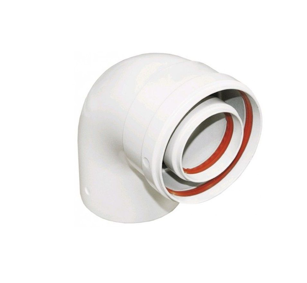 Коаксиальный отвод 90°, Ду 60/100, без муфты, Baxi KHG71410151-