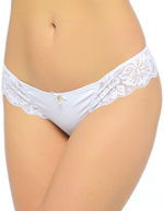 Трусики-стринг из мягкой эластичной ткани и кружева (Размер: S-M) (Цвет: черный)