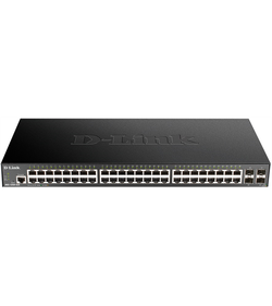 Коммутатор D-Link Smart L2 Switch 48x1000Base-T, 4х10GBase-X SFP+, CLI, RJ45 Console