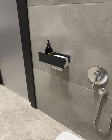 Полка для туалетной бумаги Roll R (черный)