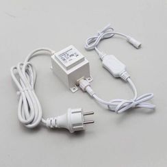 Трансформатор 30W с выпрямителем 24В., до 600 LED, провод белый Каучук, IP65, LTC (PTR30-3A-W)