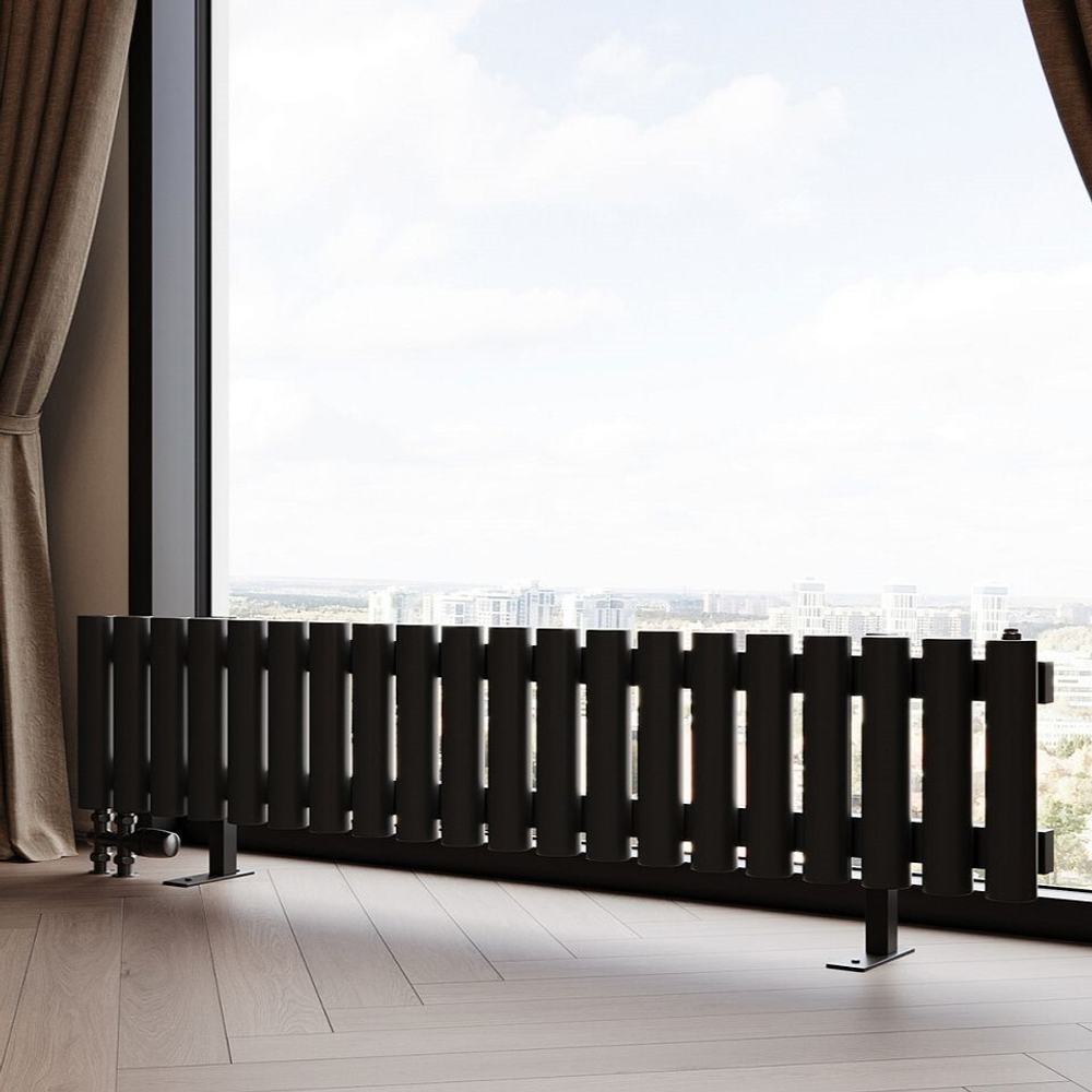 Радиатор трубчатый Guardo Torre 6D-300-20 NK-VER-L-FL R9005(M) черный матовый