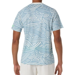 Мужская теннисная футболка Asics Padel Court All Over Short Sleeve - cream/saba blue