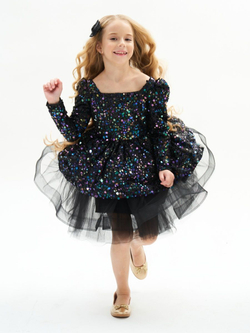 Нарядное новогоднее платье с пайетками Уэнсдэй