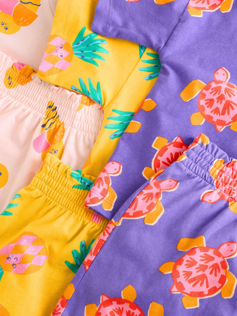 Пижама для девочки Next AC2-737, 3 шт., Сиреневый, Оранжевый, Розовый