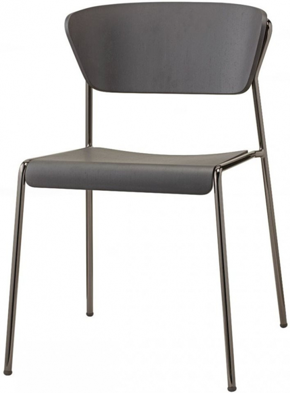 Стул деревянный Scab Design Lisa Wood, черный глянцевый никель, черный дуб