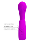 Лиловый вибратор с вакуумным стимулятором клитора Pretty Love Sibel Tapping Rabbit G Vibrator Fuchsia BI-300098