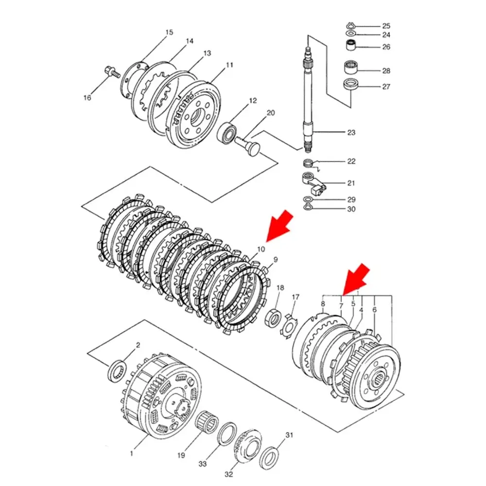 Yamaha 2H7-16325-00-00 Стальной диск сцепления оригинал 2.0 мм