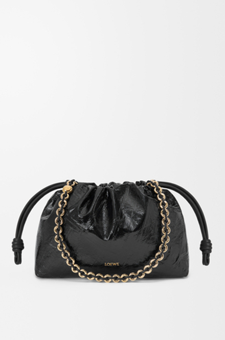 Loewe Средняя сумка Flamenco с имитацией рыбы-миксины, черный