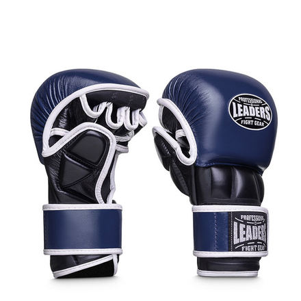 Перчатки MMA LEADERS SPARRING BL/BK (кожа, синий/черный)