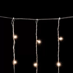 Светодиодный занавес 2*2 м., 400 теплых белых LED ламп, облегченный, прозрачный провод ПВХ, LTC (PCL400NOT-10-2WW)