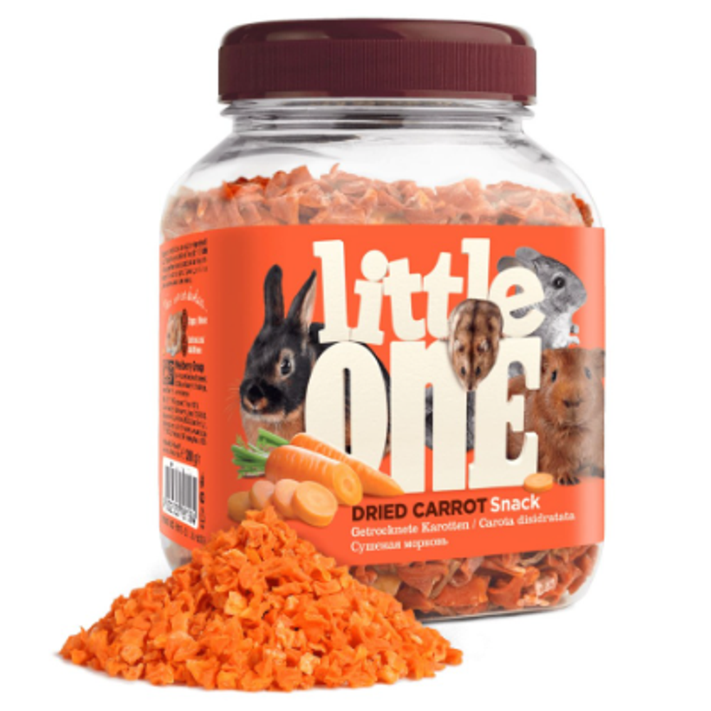 Little one банка лакомство для грызунов сушеная морковь, 200г