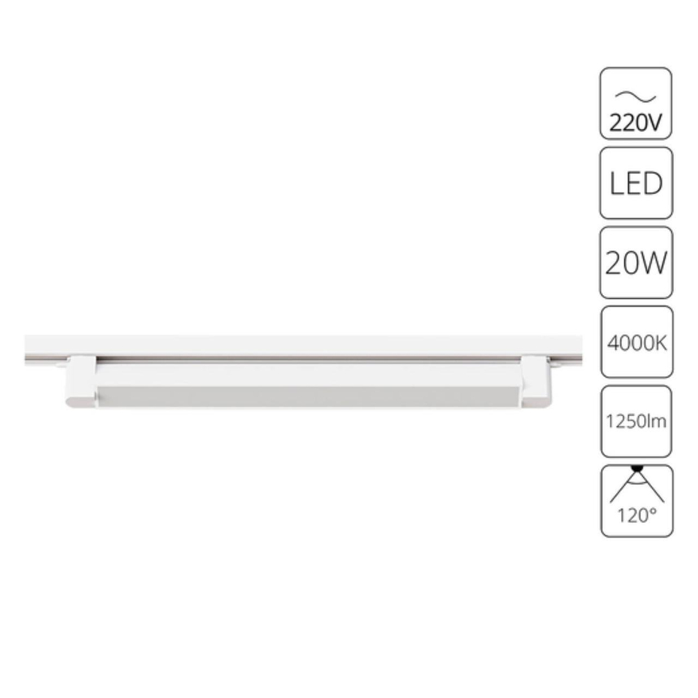 Трековый светодиодный светильник Arte Lamp LINEETTA A4574PL-1WH