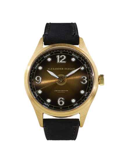 Часы кварцевые Solar System, латунь, коричневые