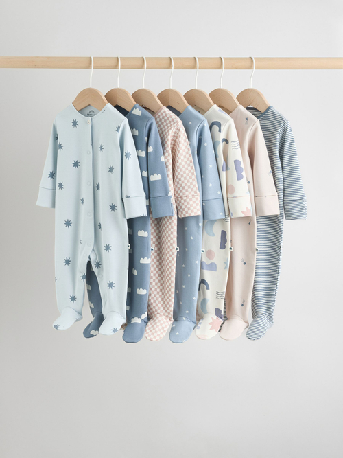 Комбинезон / Cлип для малышей Next AW3-047, 7 шт., Голубой, Бежевый