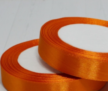 Лента атласная, 1,5см х 22м, цвет Оранжевый закат №24