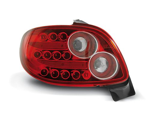 Задние фонари led red white для Peugeot 206