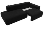 Диван угловой Лига-036 НПБ Модерн правый угол МИКРОВЕЛЬВЕТ Черный