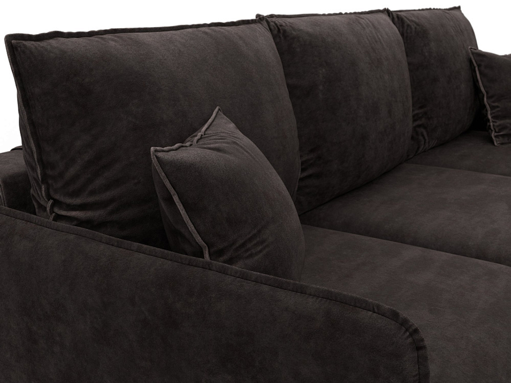 Диван угловой Лига-064 НПБ угол универсальный ВЕЛЮР BRUT 17 коричневый