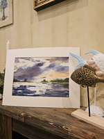 Картина авторская акварельная в паспарту 30х40 см на стену для интерьера "Отражающая свет..."