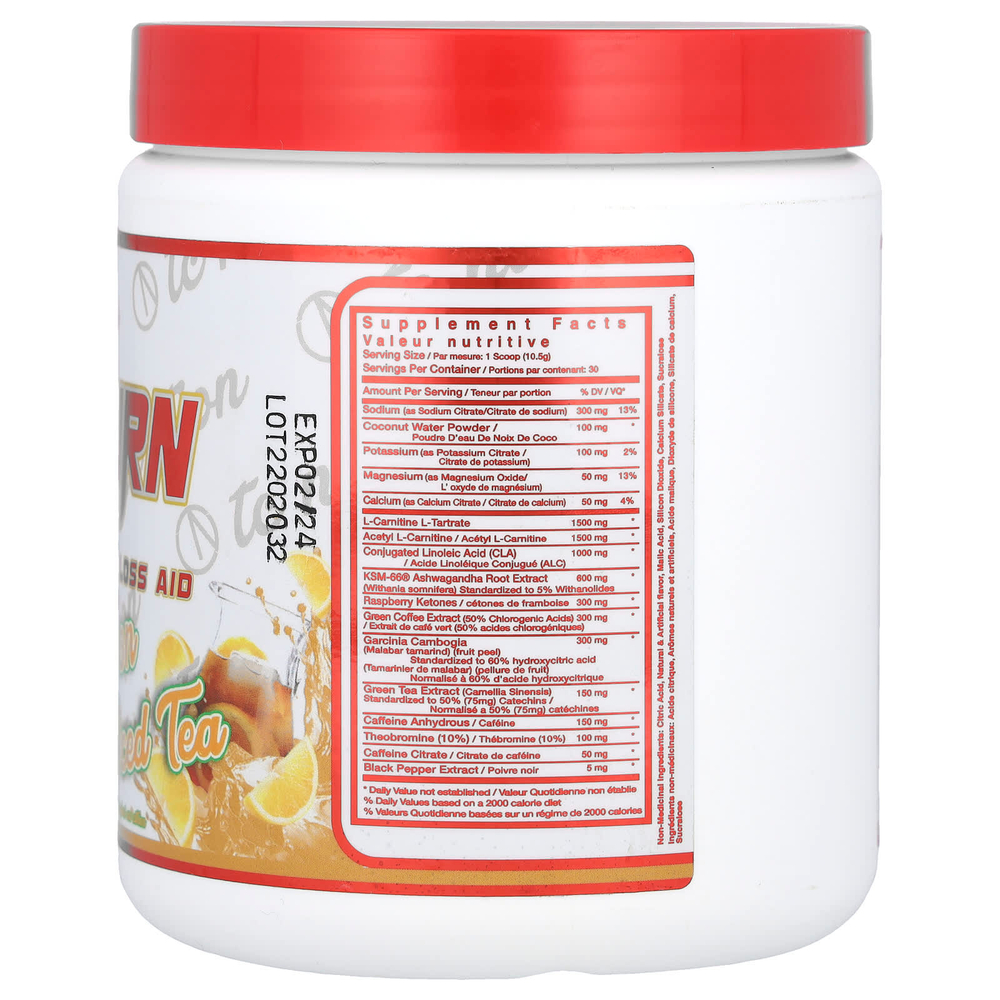 TC Nutrition, Hydraburn, средство для снижения веса, для повышения уровня энергии, чай со льдом, 315 г (11,11 унции)