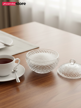 Сахарница стеклянная 200 мл. с крышкой