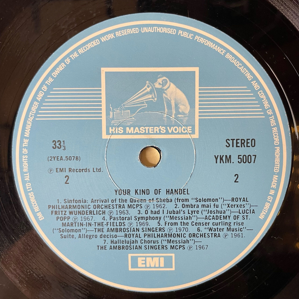 Винтажная виниловая пластинка LP Handel Гендель, Иегуди Менухин Yehudi Menuhin, The Ambrosian Singers Your Kind Of Handel (Англия 1975)