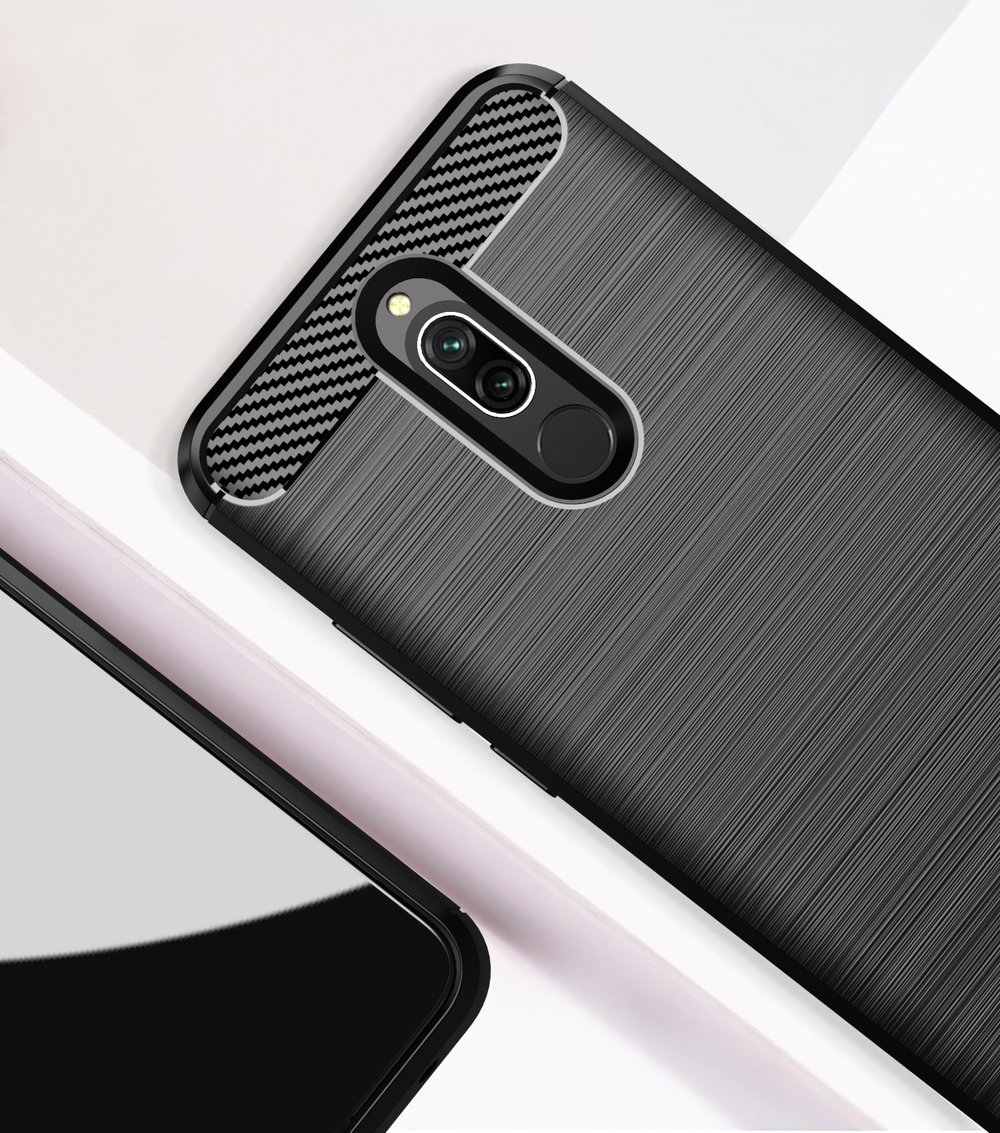 Чехол для Xiaomi Redmi 8 цвет Black (черный), серия Carbon от Caseport