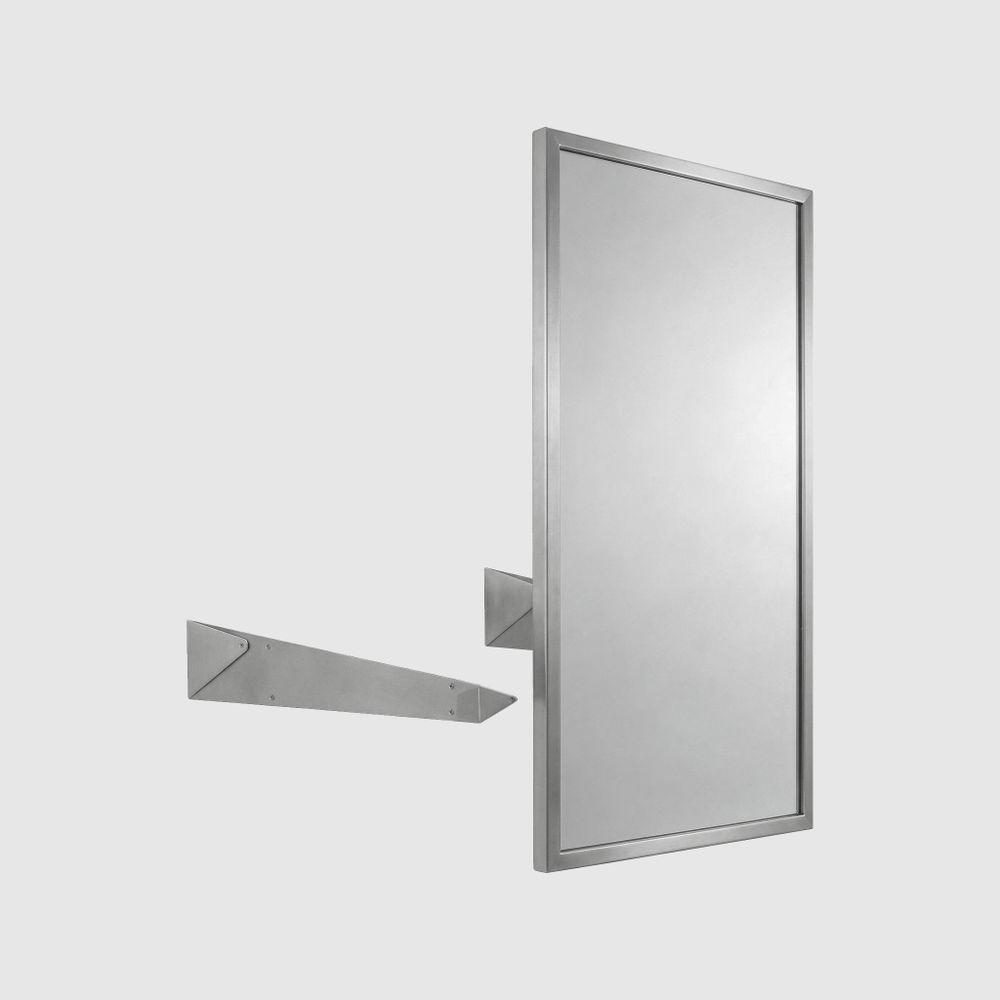 Зеркало настенное наклонное 800х600 мм нерж. сталь NOFER 08024.S матовый