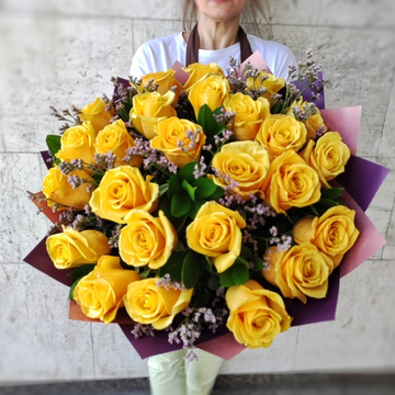 Букет из 25 желтых роз (Эквадор 60 см)
