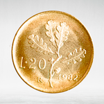 Italy 20 Lire 1982 R "Oak Branch", AU