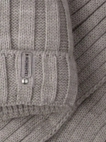 Шапка для девочки с шарфом осенние, бежевые