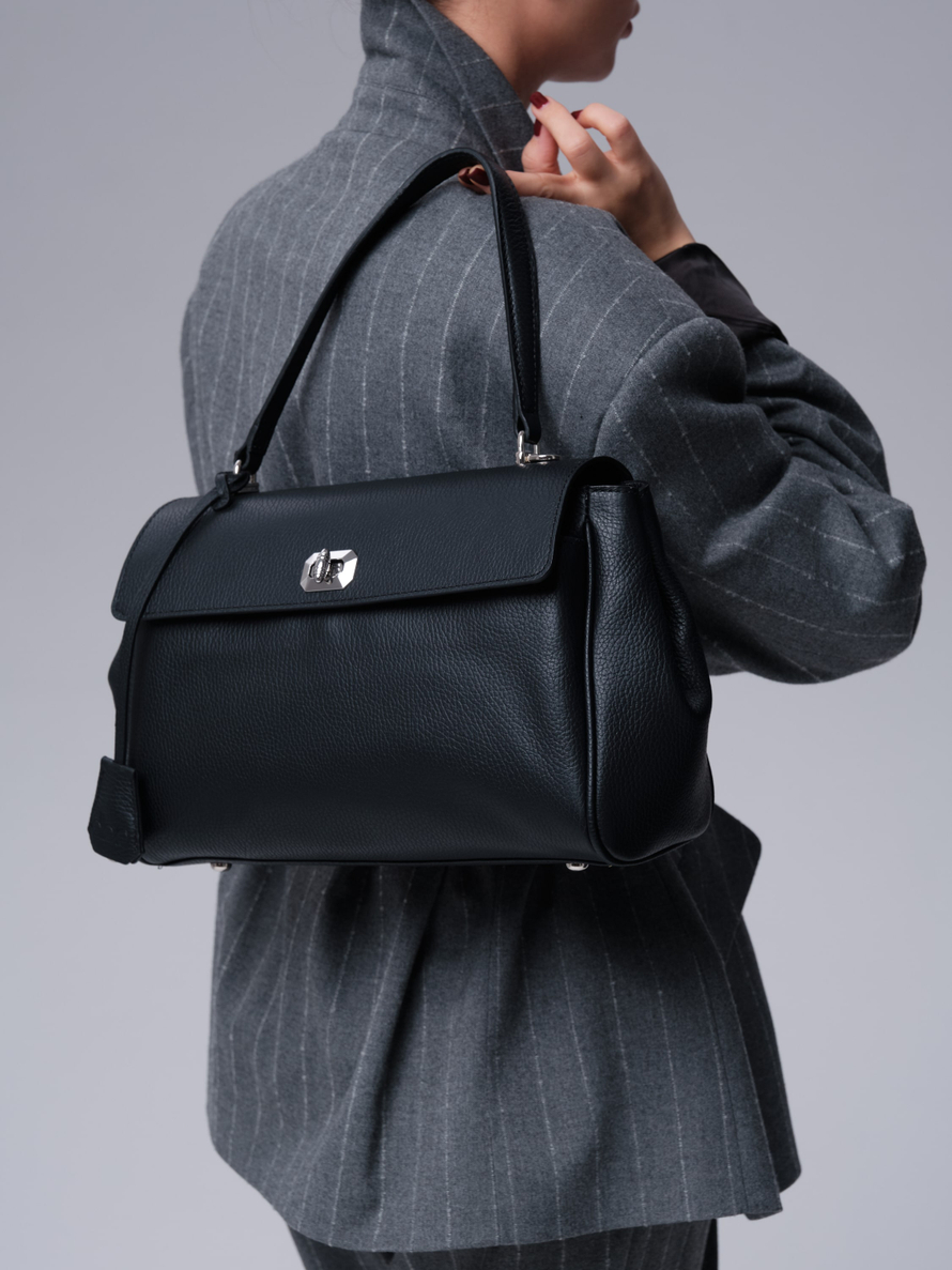 Кожаная сумка Nadi DBR 31356 черный