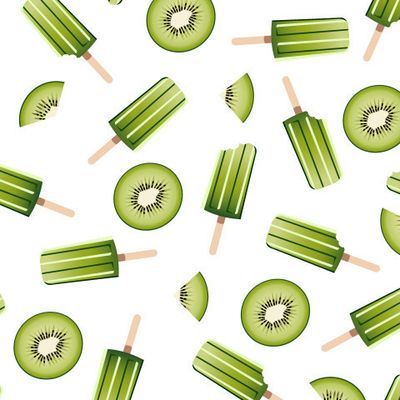 Зеленое мороженое и киви