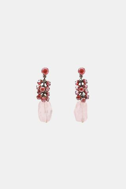 ZARA СЕРЬГИ СО СТРАЗАМИ И КАМНЕМ, РОЗОВЫЙ