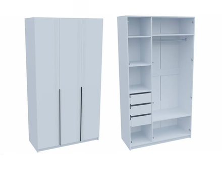 Шкаф 3-х створ. с 3-мя ящиками Ольга-6 кашемир