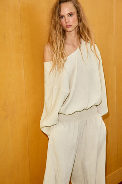 ZARA РУБАШКА-НАКИДКА, БЕЖЕВЫЙ