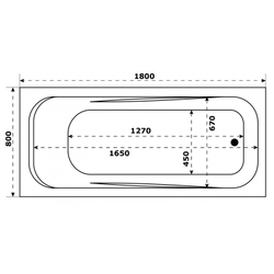 Акриловая ванна Bas (Бас) Бали 180х80, с каркасом