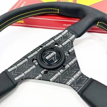 Спортивный руль Momo Montecarlo style Logo кожа (жёлтый)